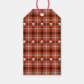 Schotse gothic skulls plaid gift label cadeaulabel (Voorkant)