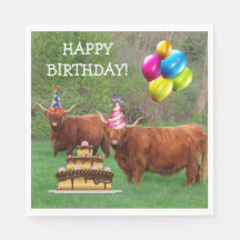 Schotse Highland Steer Verjaardag Papier servet
