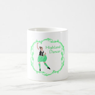 Schotse hoogland danser Keltische knoopwerk groen Koffiemok