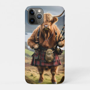 Schotse Hoogland Koe Bagpiper, iPhone 11 Pro Hoesje