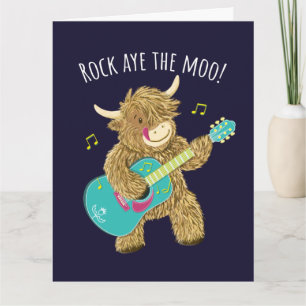 Schotse Hoogland Koe Guitarist Rock Aye The Moo! Kaart