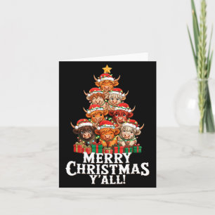 Schotse Hoogland Koe Kerstboom Grappige Koe Liefhe Kaart