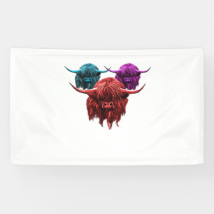 Schotse Hoogland Koe Kleurrijke Herd Classic T-Shi Spandoek