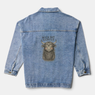 ⛰️ Schotse Hoogland Koe:Wild Hart, Zachte Ziel Denim Jacket