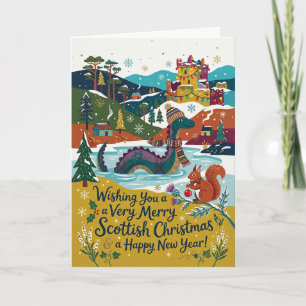 Schotse Hoogland Landschap Kerstkaart Kaart