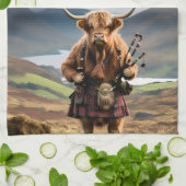Schotse Hoogland Rund Bagpiper,  Theedoek (Gevouwen)