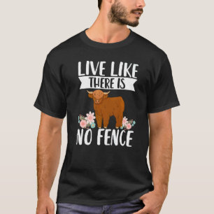 Schotse Hoogland Rund Koe Fokker Longhorn Live T-shirt
