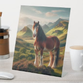 Schotse Hooglanden Clydesdale paard Reclamebord Met Voetstuk (Insitu)
