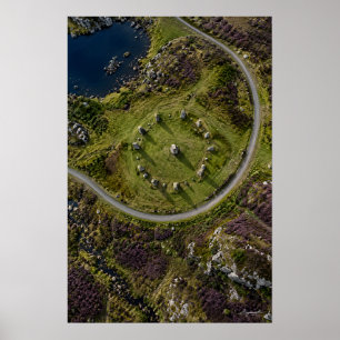 Schotse Hooglanden Stenen Cirkel Luchtfoto Print