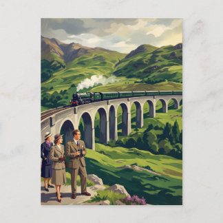 Schotse Hooglanden Vintage Reis Spoorweg Briefkaart