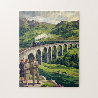 Schotse Hooglanden Vintage Reisillustratie Legpuzzel