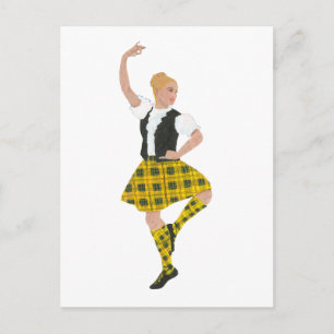 Schotse hooglandendanser MacLeod Tartan Briefkaart