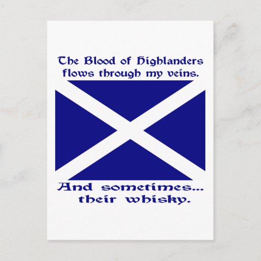 Schotse Hooglander Bloed & Whisky Briefkaart (Voorkant)