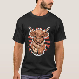 Schotse Hooglander kalf in sjaal T-shirt