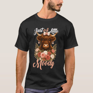 Schotse Hooglander Koe Net Even Een Bloem Met Een  T-shirt