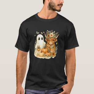 Schotse Hooglander Koe & Spook Pompoenveld Waterve T-shirt