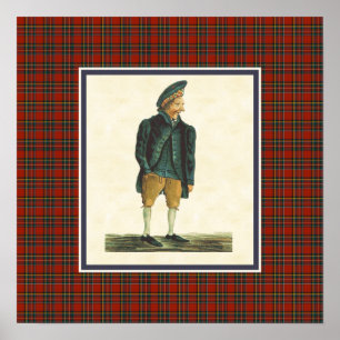 Schotse Hooglander Moozie Tartan Border Poster
