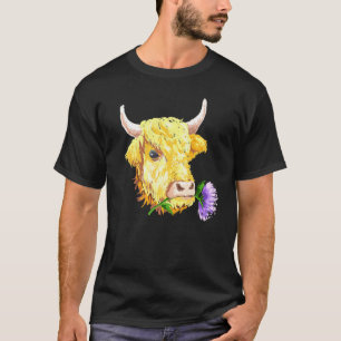 Schotse Hooglanders Highland Koe Bloem T-shirt