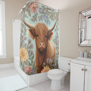 Schotse Hooglanders Pastel William Morris Geïnspir Douchegordijn