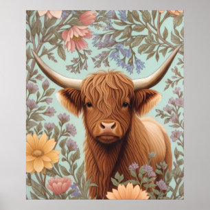 Schotse Hooglanders Pastel William Morris Geïnspir Poster