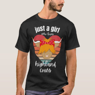 Schotse Hooglandkoe alleen een meisje dat van Hoog T-shirt