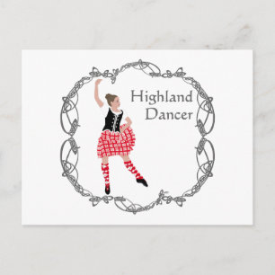 Schotse hooglandsdanser Keltische knoopwerk rood Briefkaart