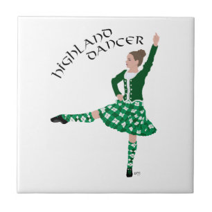 Schotse Hooglandse Danser - Groen Tegeltje