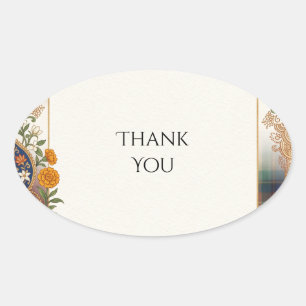 Schotse Indiase Distel Paisley Bedankt Sticker