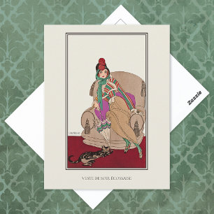 Schotse jas Cat Gerda Wegener Mode Briefkaart