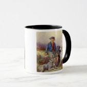 Schotse jongen met wolfhonden in een hoogland land mok (Voorkant rechts)