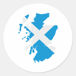 Schotse kaartvlag ronde sticker