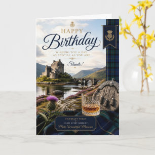 Schotse Kasteel Whisky Sporran Verjaardagskaart Kaart