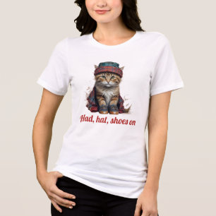 Schotse kat in vermomming - had petten schoenen aa Tri-Blend shirt