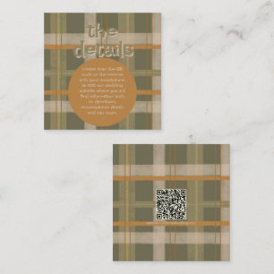 Schotse Keltische Tartan Patroon Bruiloft Informatiekaartje
