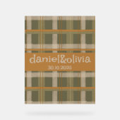 Schotse Keltische Tartan Patroon Wedding Acryl Bord (Voorkant)