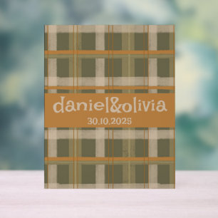 Schotse Keltische Tartan Patroon Wedding Acryl Bord