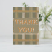 Schotse Keltische Tartan Patroon Wedding Bedankkaart (Staand voorkant)