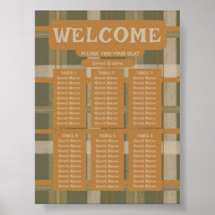 Schotse Keltische Tartan Pattern Weddi Seating Cha Poster
