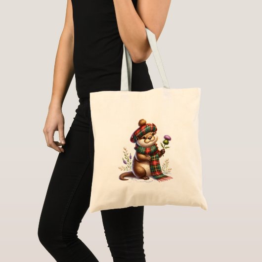 Schotse kerst otter kerst tote bag (Voorkant (product))