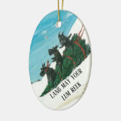 schotse kerstversiering keramisch ornament (Links)