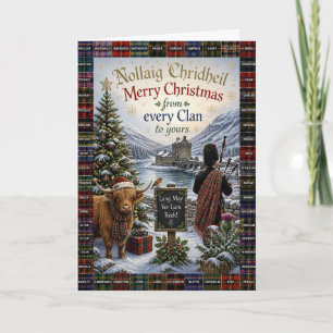 Schotse Klanen Kerstkaart in het Gaelic Kaart