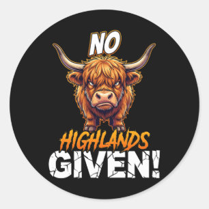 Schotse Koe Geen Hooglanden Gegeven Grappig Sarcas Ronde Sticker