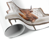 Schotse Koe over Sofa Wrapping Paper Cadeaupapier (Rol Hoek)