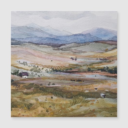 Schotse landschap in waterverf (Voorkant)