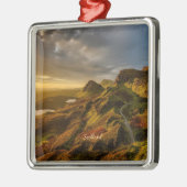 Schotse landschapsfoto metalen ornament (Links)