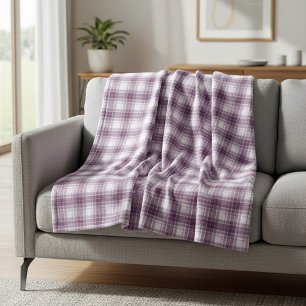 Schotse Mauve Heritage Plaid Fleece Deken