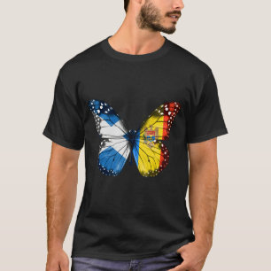 Schotse Moldavische vlag Butterfly T-shirt
