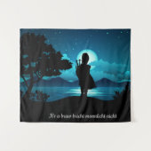 Schotse piper in heldere maan wandkleed (Voorkant (horizontaal))