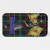 Schotse piper op tartan Case-Mate iPhone case (Achterkant (horizontaal))