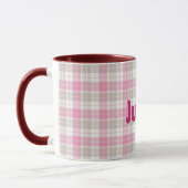 Schotse Plaid in Roze Naam Mok Cup (Links)
